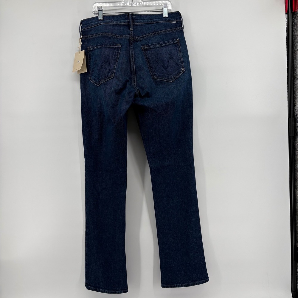 MOTHER The Rascal Skimp Jeans Shine On Dark Blue Straight Leg 10424-1728 Size 29 - Picture 4 of 12